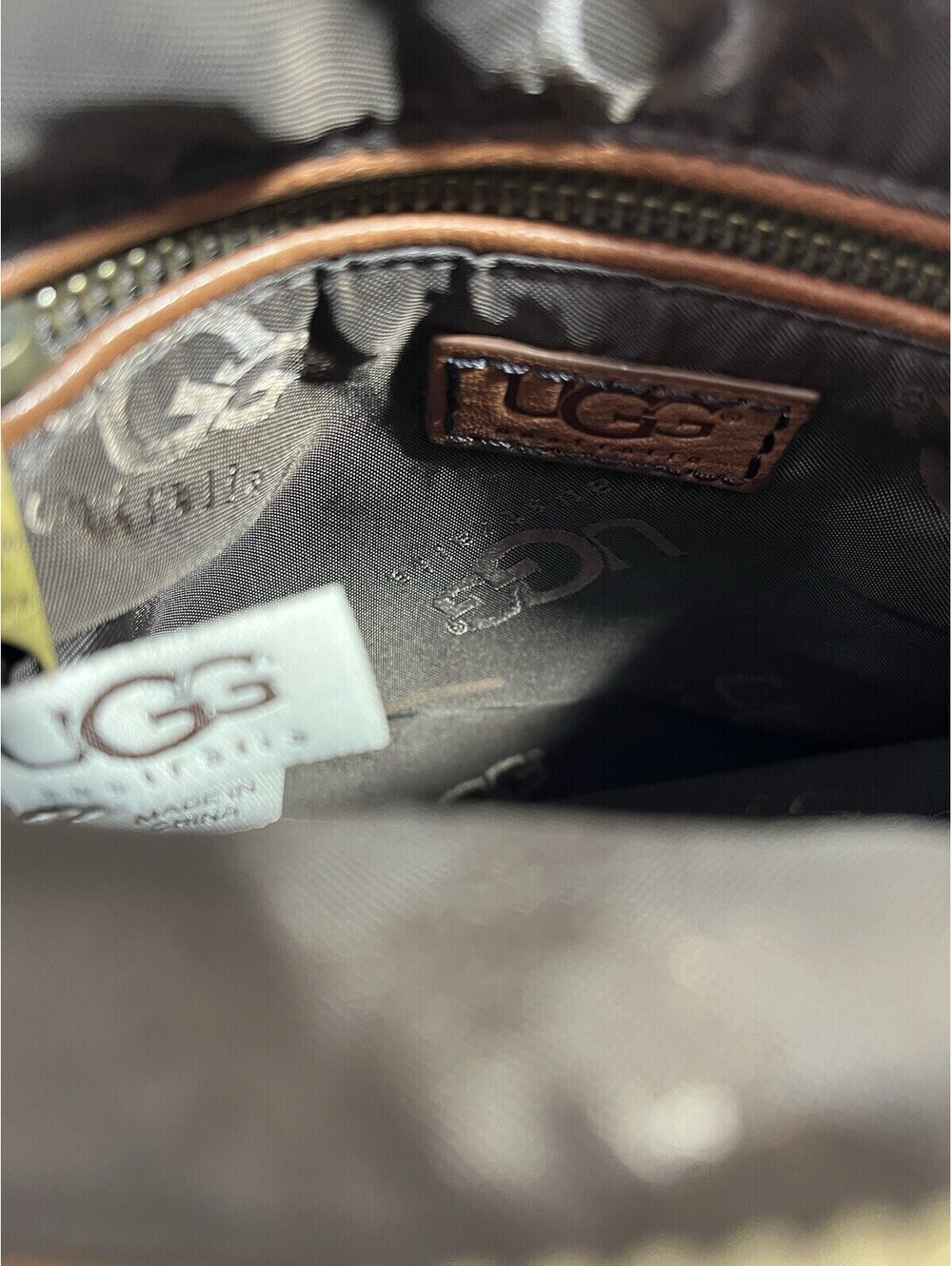 UGG Australia Suede Leather Crossbody Shoulder Bag Chocolate Brown 8” - Picture 5 of 8